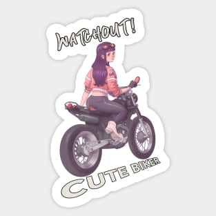 Cute Girl on Motorbike Sticker